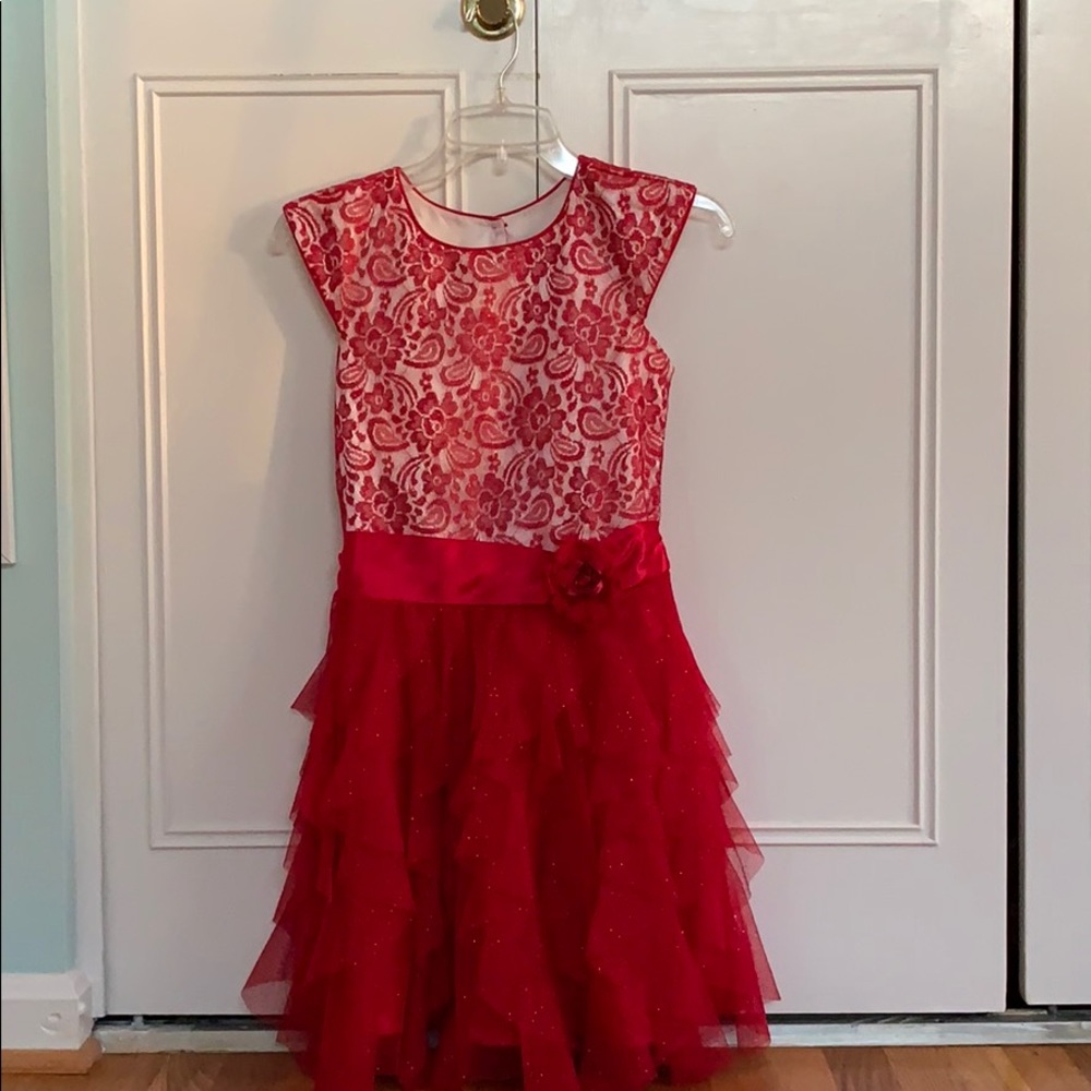 Beautiful red ruffled dress